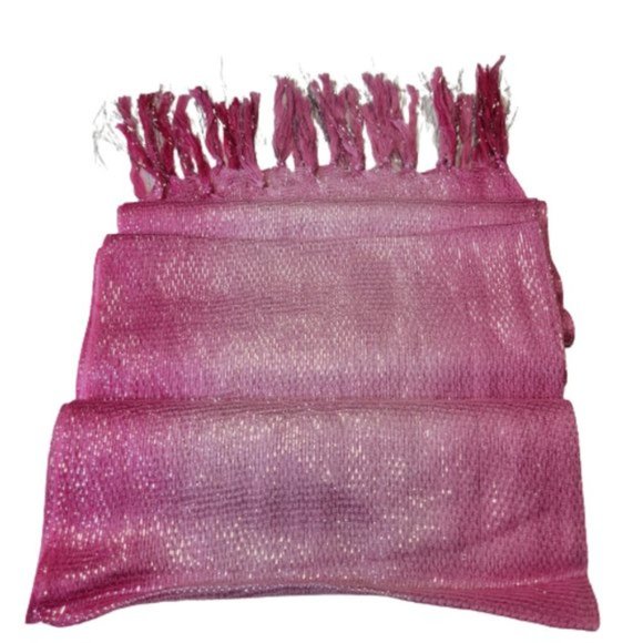 Pink Scarf Sequin Scarf Long Rectangular Tassel Scarf Shawl- NEW - Picture 1 of 11